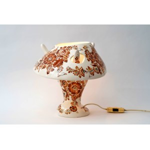 Fajansowa Lampa Rogata - wzór nr 407 - ZF Włocławek - E. Piwek Białoborska