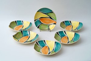 Faience cake plates - pattern 184 - E. Piwek-Białoborska - ZF Włocławek