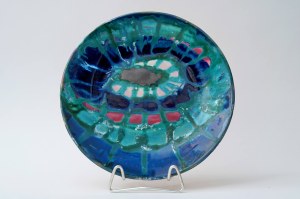 Faience abstract platter - H. Lącka