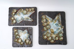 Three ceramic spatial plaques - Ruscha Art - Germany