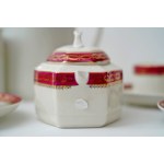 Porcelanowy serwis do kawy ,,Lwów'' - FP Chodzież - bordowy
