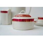 Porcelanowy serwis do kawy ,,Lwów'' - FP Chodzież - bordowy
