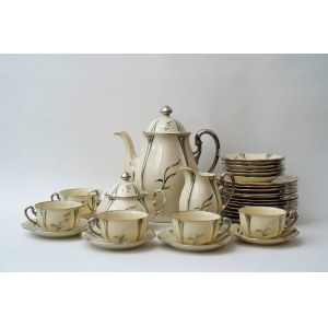Porcelanowy serwis do kawy - wzór 510 - FP Ćmielów - zdobiony platyną