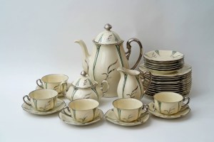Porcelain coffee service - pattern 510 - FP Ćmielów - decorated with platinum