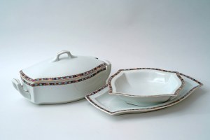 Porcelain vase, platter and bowl - Lviv - FP Ćmielów - Pre-war
