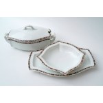 Porcelanowa waza, półmisek i misa - Lwów - FP Ćmielów - Przedwojenny