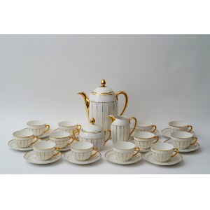 Przedwojenny,porcelanowy serwis do kawy - wzór 500 - FP Ćmielów - na 12 osób