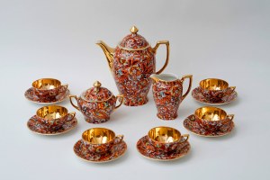 Pre-war Wanda porcelain coffee service - Giesche - IMARI