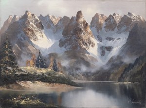 Joachim Ernst Lemke?, Pond in the mountains, 20th c.