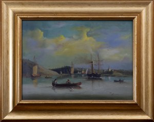 A river port in Russia, late 19th century.
