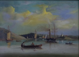 A river port in Russia, late 19th century.