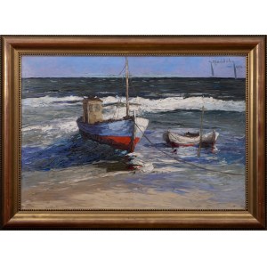 Grzegorz Mendoly (Christo Stefanoff), Łodzie rybackie na brzegu morza