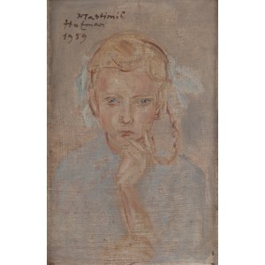 Wlastimil Hofman (1881 Praga - 1970 Szklarska Poręba), Portret dziewczynki, 1959