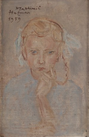 Wlastimil Hofman (1881 Prague - 1970 Szklarska Poreba), Portrait of a Girl, 1959