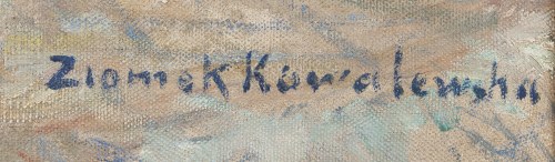 Maria Ziomek Kowalewska (1905 - 1975 ), Martwa natura z kwiatami (recto) / Pejzaż (verso), lata 60. XX w.