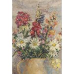 Maria Ziomek Kowalewska (1905 - 1975 ), Martwa natura z kwiatami (recto) / Pejzaż (verso), lata 60. XX w.