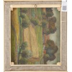 Maria Ziomek Kowalewska (1905 - 1975 ), Martwa natura z kwiatami (recto) / Pejzaż (verso), lata 60. XX w.