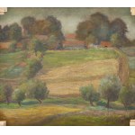 Maria Ziomek Kowalewska (1905 - 1975 ), Martwa natura z kwiatami (recto) / Pejzaż (verso), lata 60. XX w.