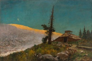 Mikhail Gorstkin Wywiórski (1861 Warsaw - 1926 Warsaw), Carpathian landscape with a cottage