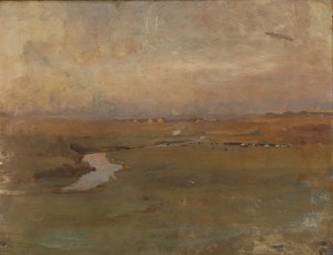 Tadeusz Ajdukiewicz (1852 Wieliczka (or Bochnia 1853) - 1916 Kraków), Lowland landscape with a river