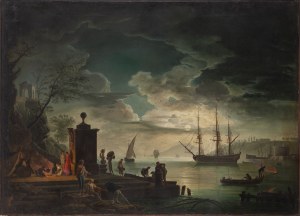 Claude Joseph Vernet, Circle (18th century), Port in Moonlight