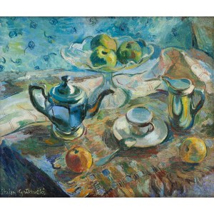Stefan Gałkowski (1912 - 1984 ), Martwa natura z imbrykiem i owocami