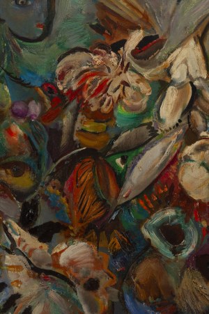 Ludwik Klimek (1912 Skoczów - 1992 France), Still life of a flower and profile of a woman (