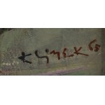 Ludwik Klimek (1912 Skoczów - 1992 Francja), Martwa natura kwiatowa i profil kobiety (Fleurs du midi), 1965