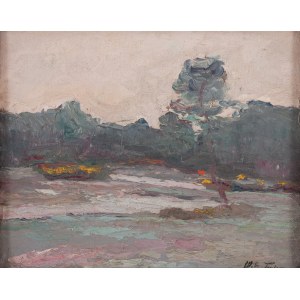 Włodzimierz Terlikowski (1873 Poraj k. Łodzi - 1951 Paryż), Pejzaż o zmierzchu, około 1918