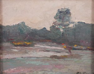 Włodzimierz Terlikowski (1873 Poraj near Łódź - 1951 Paris), Landscape at dusk, ca. 1918