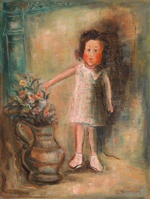 Marc Sterling (1898 Russia - 1976 Paris), Girl with Flowers