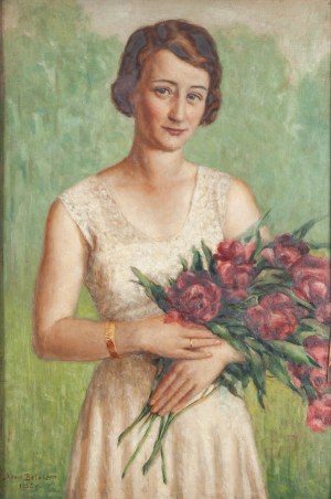 Antoni Below, Woman with Flowers, 1932