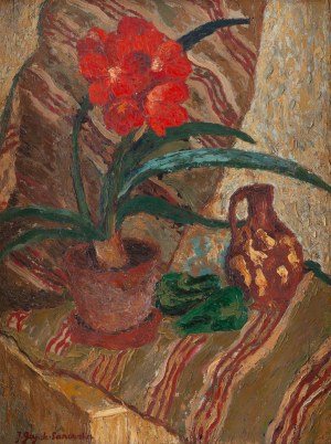 Jadwiga Sanowska-Gajek (1910 - 1989 ), Still life with a flower in a pot