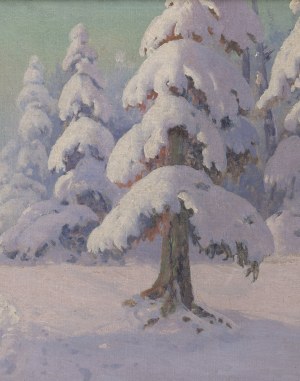 Wiktor Korecki (1890 Kamieniec Podolski - 1980 Milanówek near Warsaw), Forest under the snow