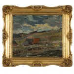 Tadeusz Mróz-Łękawski (1905 - 1942 ), Pejzaż podgórski z chatami, 1936