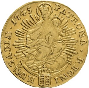 Holy Roman Empire MARIA THERESIA 1740-1780 1 Ducat 1745 KB Kremnica , ÉH#1212, KM#329, Au.986 3,42g 21mm