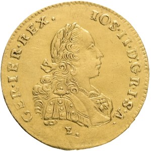Holy Roman Empire JOSEPH II. 1780-1790 2 Ducats 1775 E/ H-G Alba Lulia , Karlsburg (Romania), Husz#1830 Au.986 6,91g 23mm