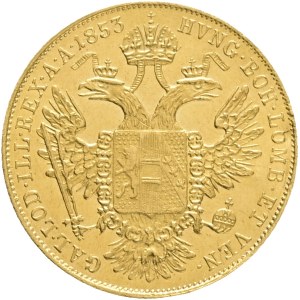 Austria Hungary FRANZ JOSEPH I. 1848-1916, 1 Ducat 1853 B Kremnica, KM#2263 Au.986 3,50g 19,8mm, small stroke