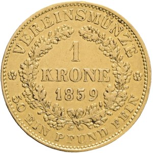 Austria Hungary FRANZ JOSEPH I. 1848-1916, 1 Vereinskronen 1859 A Vienna KM#2253 Au.900 11,06g 24mm