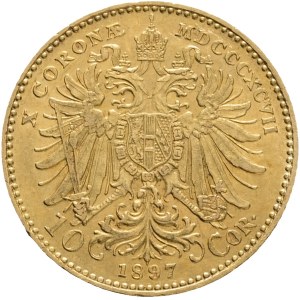 Austria Hungary FRANZ JOSEPH I. 1848-1916 10 Corona 1897 Vienna KM#2805 Au.900 3,38g 19mm