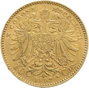 Austria Hungary FRANZ JOSEPH I. 1848-1916 10 Corona 1897 Vienna KM#2805 Au.900 3,38g 19mm