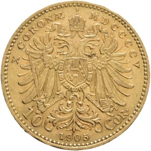 Austria Hungary FRANZ JOSEPH I. 1848-1916 10 Corona 1905 Vienna KM#2805 Au.900 3,37g 19mm
