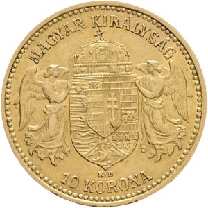 Austria Hungary FRANZ JOSEPH I. 1848-1916 10 Corona 1892 KB Kremnica KM#485, Au.900 3,38g 19mm