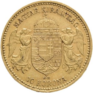 Austria Hungary FRANZ JOSEPH I. 1848-1916 10 Corona 1896 KB Kremnica KM#485, Au.900 3,38g 19mm