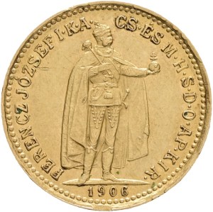 Austria Hungary FRANZ JOSEPH I. 1848-1916 10 Corona 1906 KB Kremnica KM#485, Au.900 3,39g 19mm