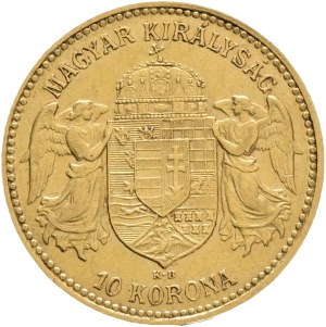 Austria Hungary FRANZ JOSEPH I. 1848-1916 10 Corona 1908 KB Kremnica KM#485, Au.900 3,37g 19mm