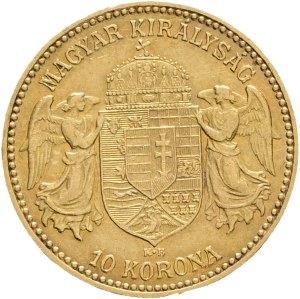 Austria Hungary FRANZ JOSEPH I. 1848-1916 10 Corona 1908 KB Kremnica KM#485, Au.900 3,37g 19mm
