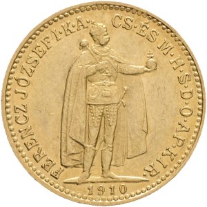 Austria Hungary FRANZ JOSEPH I. 1848-1916 10 Corona 1910 KB Kremnica KM#485, Au.900 3,38g 19mm