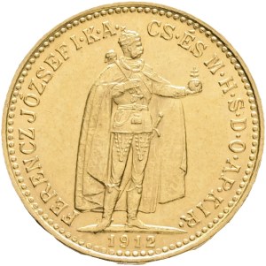 Austria Hungary FRANZ JOSEPH I. 1848-1916 10 Corona 1912 KB Kremnica KM#485, Au.900 3,39g 19mm, hair lines