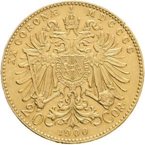 Austria Hungary FRANZ JOSEPH I. 1848-1916 20 Corona 1900 Vienna KM#2806 Au.900 6,77g 21mm , hair lines